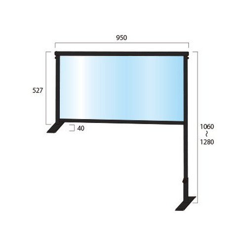 ブラックカウンターパーテーション450X900(塩ビ仕様) BCOHBP450X900E