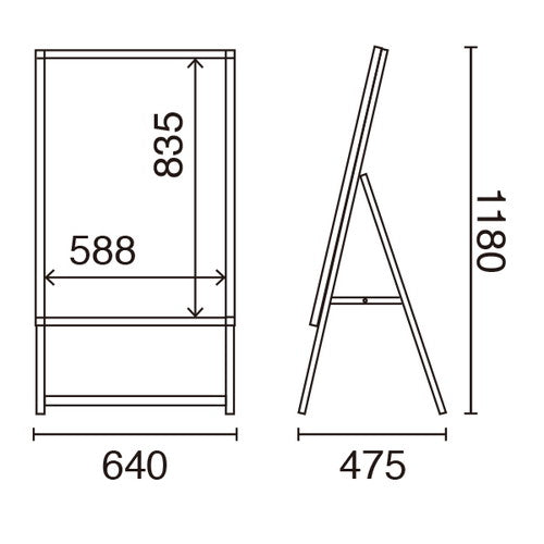 LEDパネル付きスタンド 電飾スタンド看板 イージーライト A A1片面 ブラック シルバー
