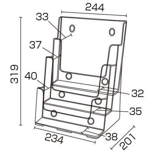 カタログケース 卓上タイプ A4 3段 T773 59167***