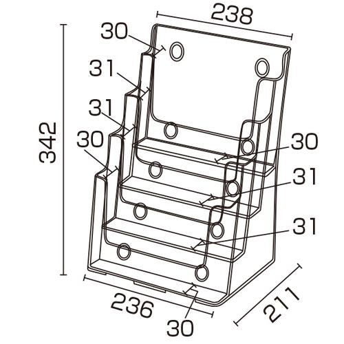 カタログケース 卓上タイプ A4 4段 59167-1*