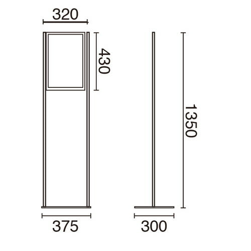 スリムフロア案内スタンド A3用 ブラック 57311-2*