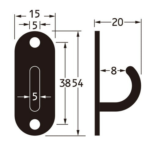 チェーン/ワイヤー取付パーツ スリムオープンアイプレート 58788-50
