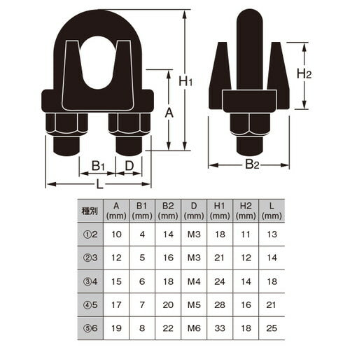 チェーン/ワイヤー取付パーツ ワイヤークリップ ステン2 58794-20
