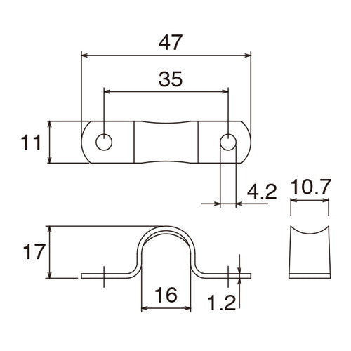 チェーン/ワイヤー取付パーツ シートアイストラップ SPF16-2 61464-01