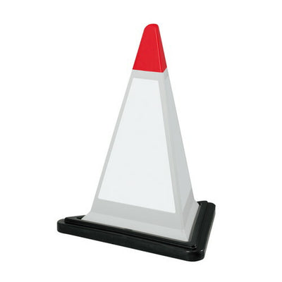 三角コーンサインウエイト付グレー白無地51525GRYの商品画像