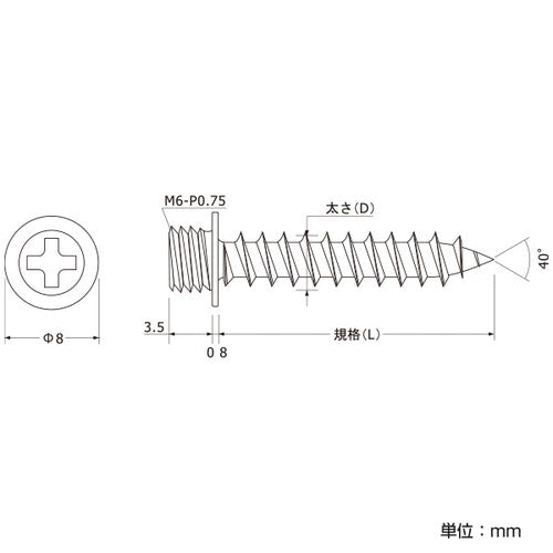 セット販売 50個入 スカルプ ポイントビス 4x35 ステンコート SCPAA006