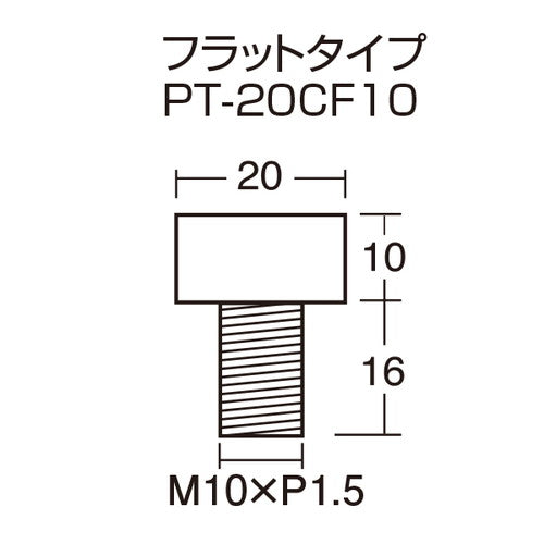 PT-POPシリーズ 化粧ボルト PT-20CF10フラットタイプ 49898***