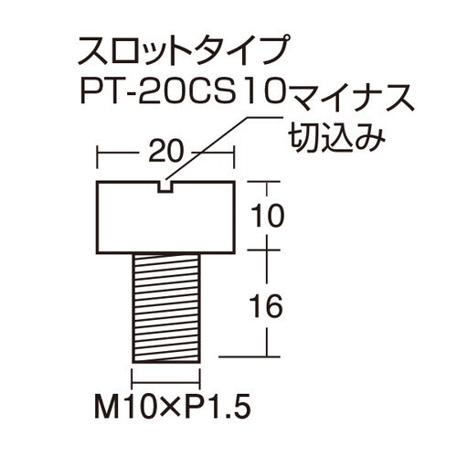 PT-POPシリーズ 化粧ボルト PT-20CS10スロットタイプ 49899***