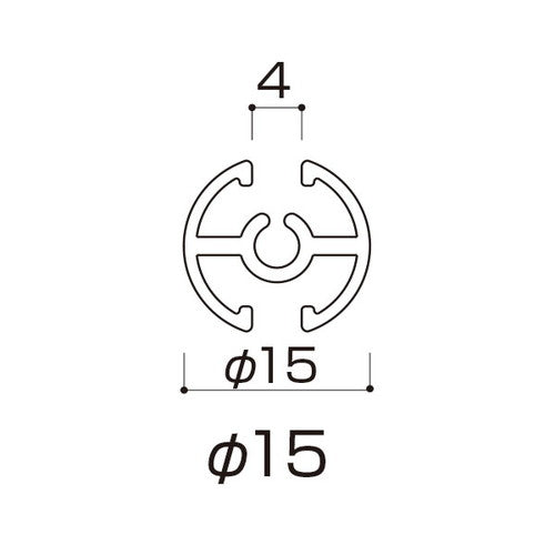 バナーホルダー タペストリーバー(φ15) F15-B1 シルバー 43562SLV