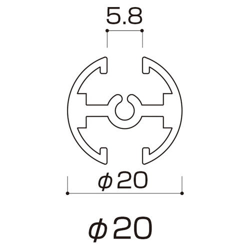 バナーホルダー タペストリーバー(φ20) F20-B2 黒 43573BLK