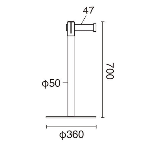 ベルトパーティションSUS-1(H70cm)赤 51352RED