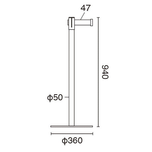 ベルトパーティションSUS-2(H94cm)赤 51353RED