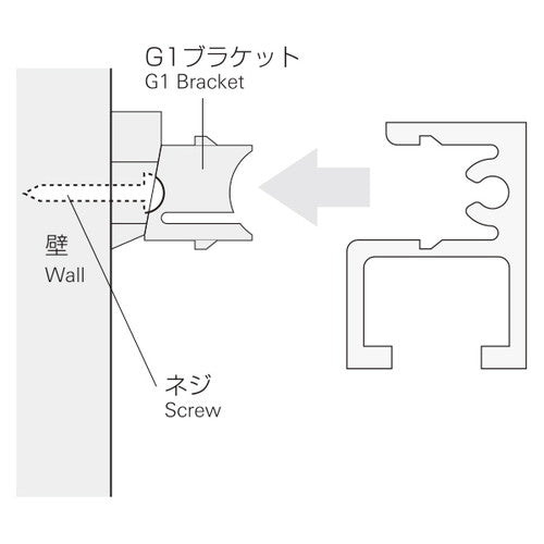 コレダーラインG1レール(軽量用) 3m 白 42231-2*
