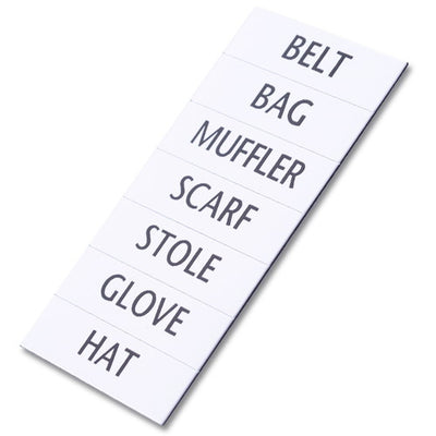 マグネット英字品名シート/白地黒文字CW31270WHT