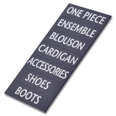 マグネット英字品名シート黒地シルバー文字DS31271SLV