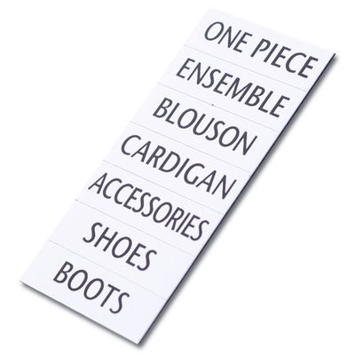 マグネット英字品名シート/白地黒文字DW31271WHT