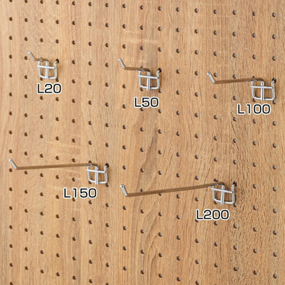 有孔パネル用フック(10本入)L150クローム60135-04の商品画像