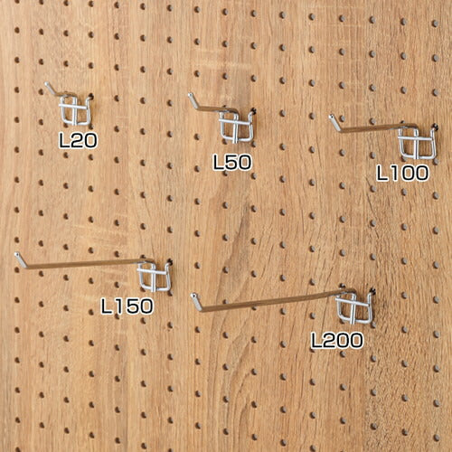 有孔パネル用フック(10本入)L200クローム60135-05の商品画像