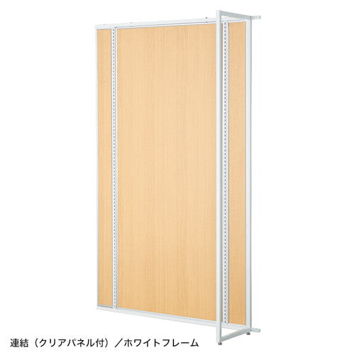 ユニットラック120壁面濃茶パネル付連結シロ 58892-6W