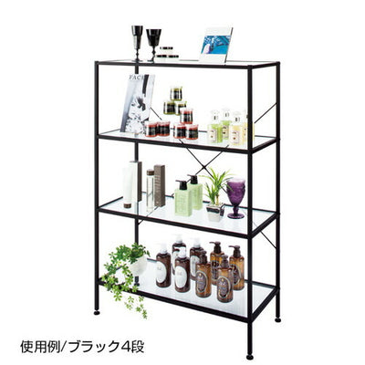 スリムガラスラック4段ブラック60324-01