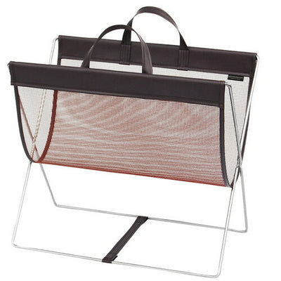 セルフワゴン持手付メッシュ×レザー調茶60357-02の商品画像