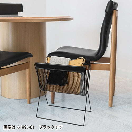 サイドワゴン/手荷物収納かご サイドワゴン メッシュ×合皮 ブラック ブラック 61995-01