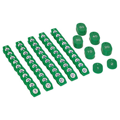 スチロールクロークチケットA型(1~50)グリーン11009GRNの商品画像
