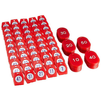 スチロールクロークチケットA型(1~50)レッド11009REDの商品画像