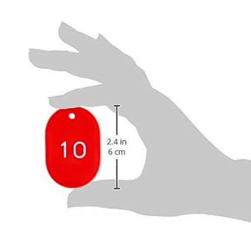 クロークチケット/番号札 スチロールクロークチケットA型(1~50) レッド 11009RED