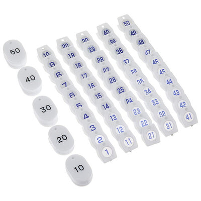 スチロールクロークチケットA型(1~50)ホワイト11009WHTの商品画像