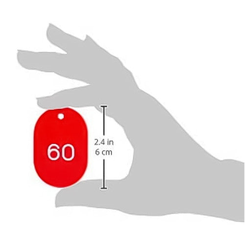 クロークチケット/番号札 スチロールクロークチケットA型(51~100) レッド 11010RED