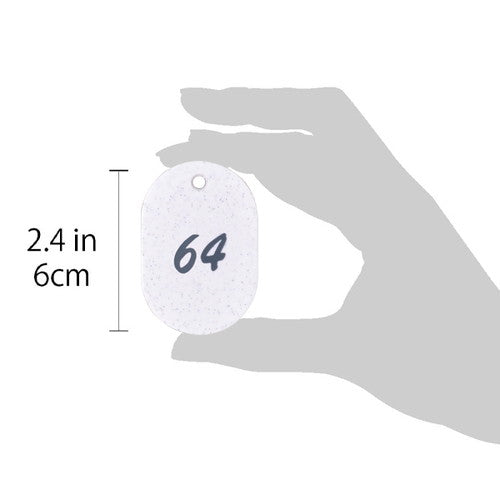 クロークチケット/番号札 グラニット番号札 (51~100) 白 白 11803WHT