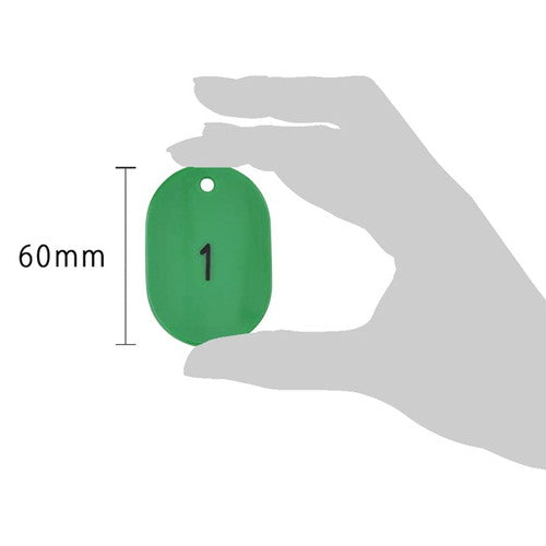 クロークチケット/番号札 スチロール番号札大 (1~50) 緑 緑 11811GRN