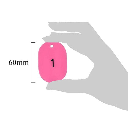 クロークチケット/番号札 スチロール番号札大 (1~50) 桃 桃 11811PNK