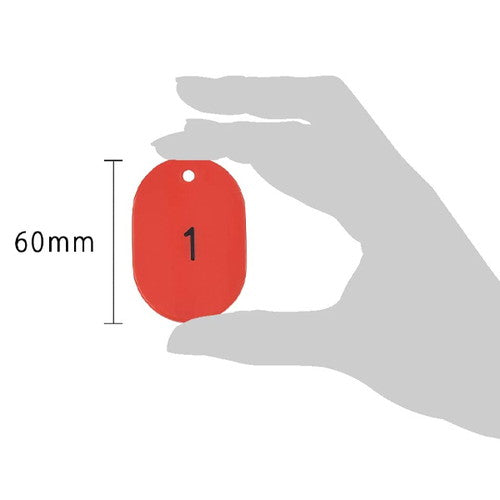 クロークチケット/番号札 スチロール番号札大 (1~50) 赤 赤 11811RED