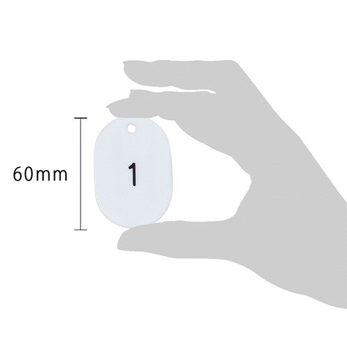 クロークチケット/番号札 スチロール番号札大 (1~50) 白 白 11811WHT