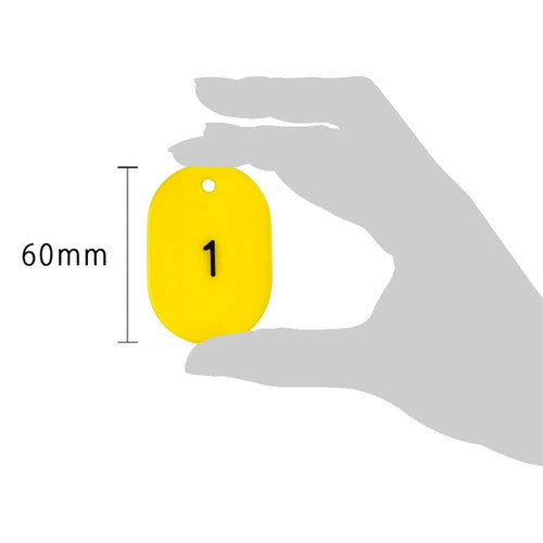 クロークチケット/番号札 スチロール番号札大 (1~50) 黄 黄 11811YLW