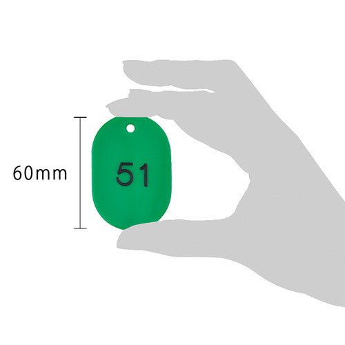 クロークチケット/番号札 スチロール番号札大 (51~100) 緑 緑 11812GRN