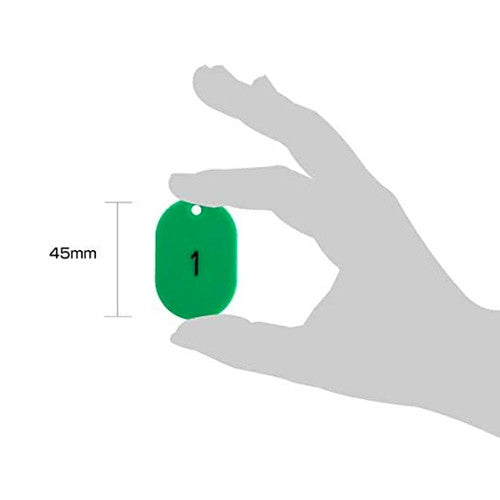 クロークチケット/番号札 スチロール番号札小 (1~100) 緑 11813GRN