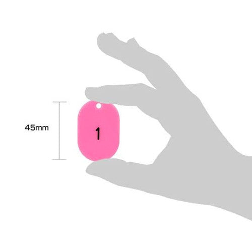 クロークチケット/番号札 スチロール番号札小 (1~100) 桃 11813PNK