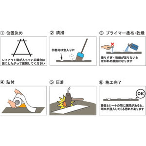 駐車場備品 路面貼用ステッカーC ホワイト 足跡819-91 足跡819-91 54106WHT