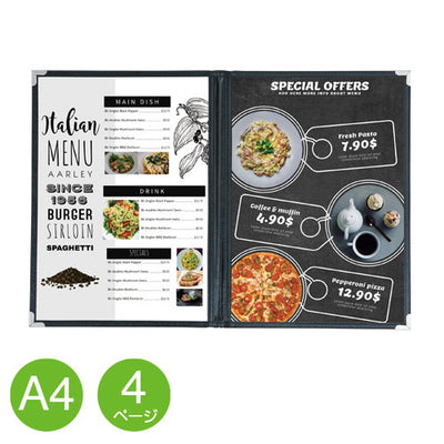 クイックメニューQM-2(A4-4P見開き)黒36017BLKの商品画像