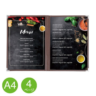 クイックメニューQM-2(A4-4P見開き)茶36017BRNの商品画像