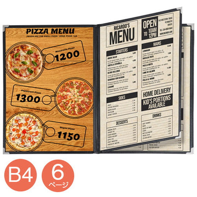 クイックメニューQM-400(B4-6P中トジ)黒32588BLKの商品画像