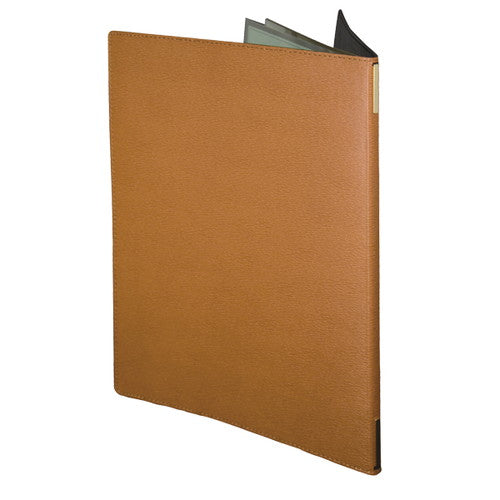 洋風/和風メニューブック 高級ソフト合皮メニューLB-801(A4) 濃茶 49767BRN