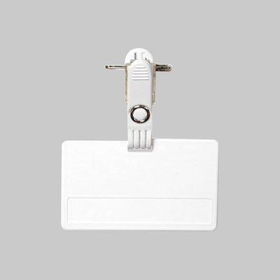 ラベル名札1型(無地)白ホルダークリプ付30673***の商品画像