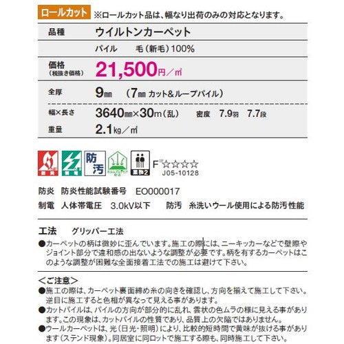 東リ ロールカーペット エトウィール900 1m単位での購入可