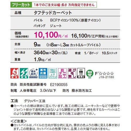 東リ ロールカーペット ジェネグラン フリーカット