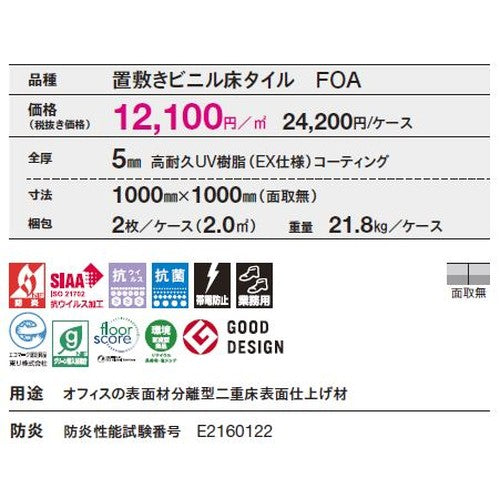 東リ 置敷きタイル ルースレイ50NW-EX 1000mm×1000mm ケース売り(2枚入)