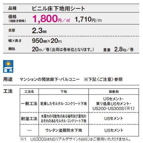 【東リ防滑性シート】 防滑性シート NSアンダーレイシート 【1巻(20m)単位での購入可】